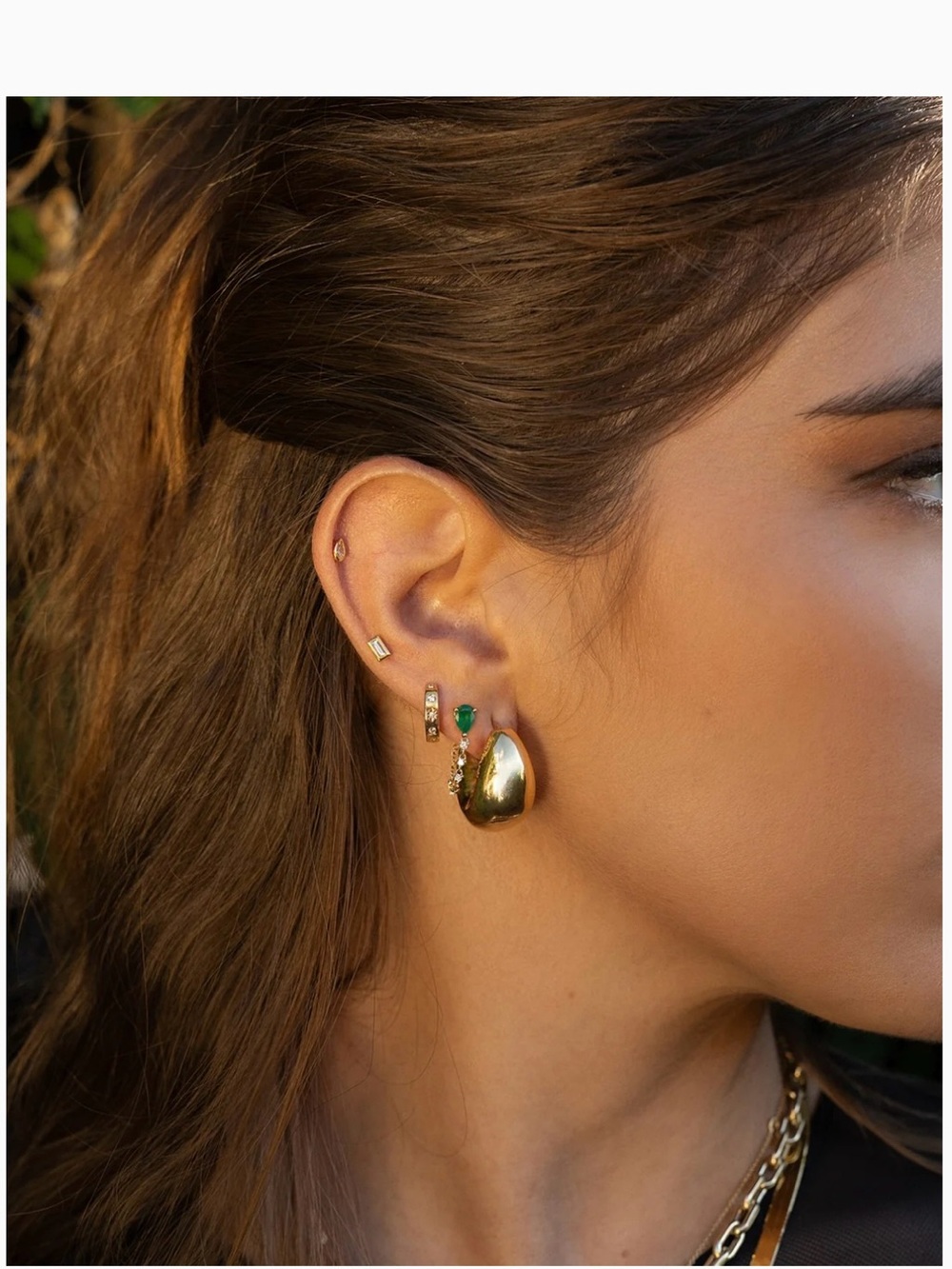 Brand new - never worn - 14k Gold Large Bubble Hoops